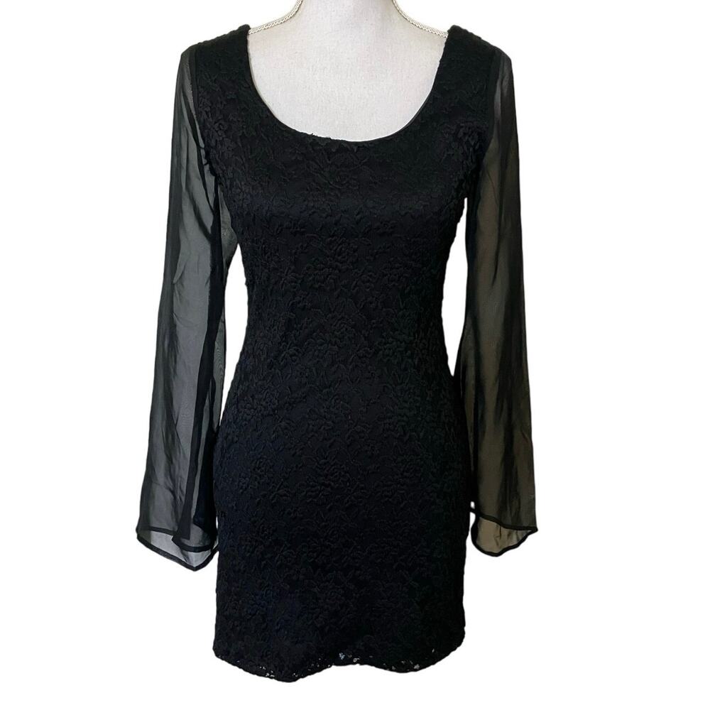 Frederick's of Hollywood Black Lace Midi Dress Medium